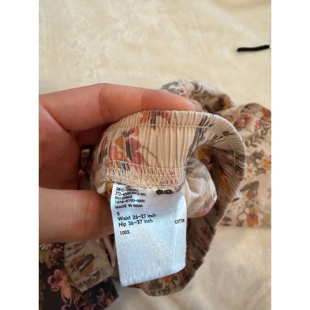 Uniqlo Relaco LOT OF 2 Wide Leg Floral Lounge Pants Small 100% Cotton Loungewear - Picture 4 of 6